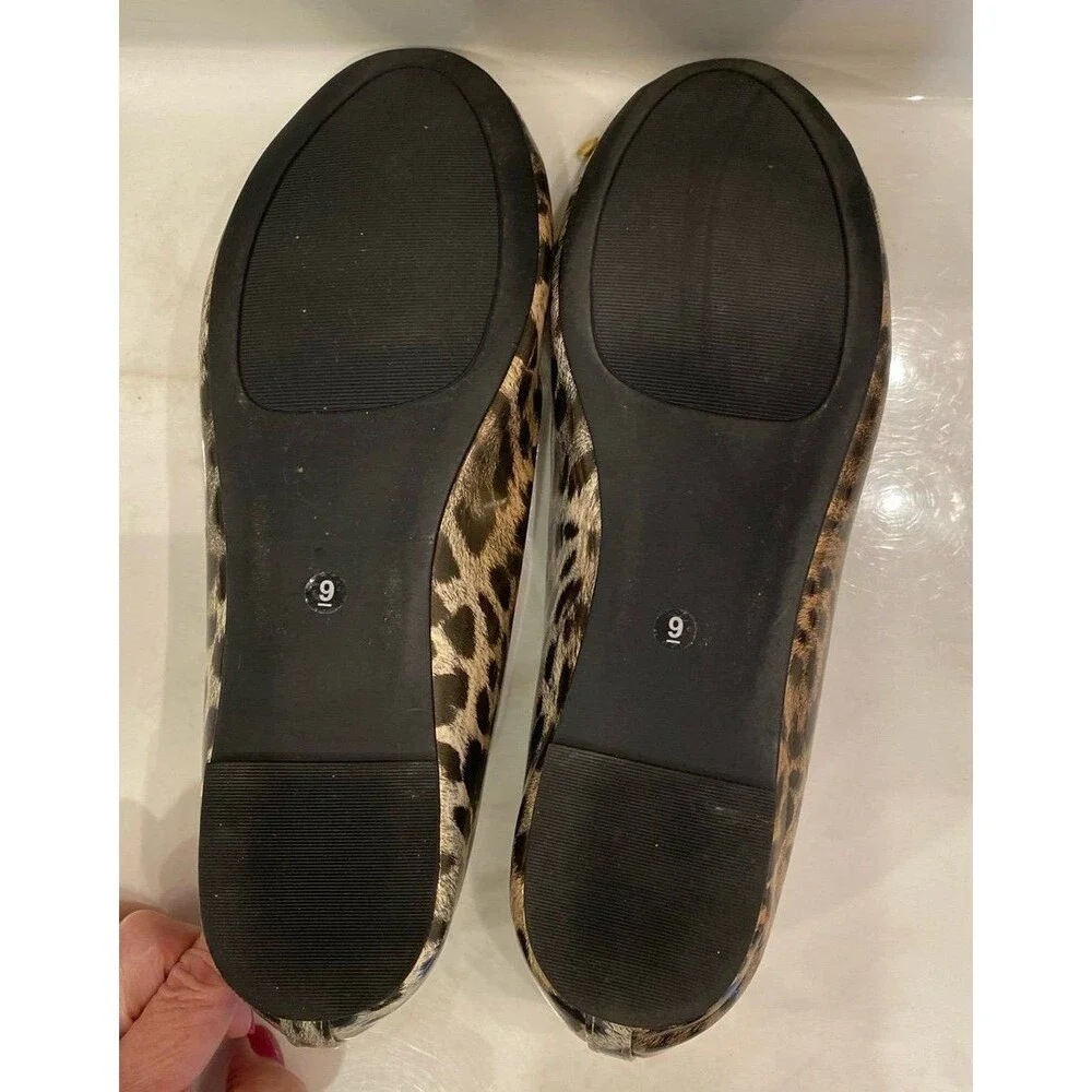 New Chico’s‎ Shoes Cheetah Print Flats Size 9 Faux Patent Leather Animal Print